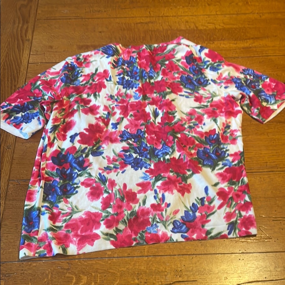 Talbots Floral Blouse - Pink and Blue - Picture 6 of 6